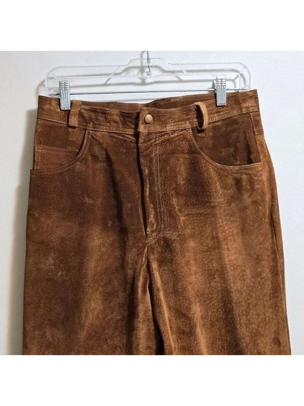 Vintage Danier genuine suede leather pants color camel size 10 - Picture 2 of 10